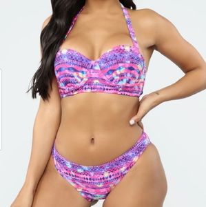 Bar III skylar geometric print  bikini